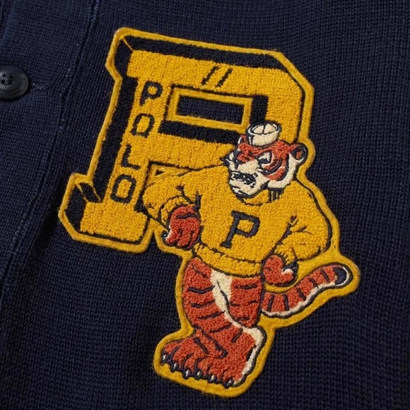 Polo Ralph Lauren The Tiger Varsity P Letterman Shawl Cardigan Sweater Men’s NWT - Picture 3 of 8